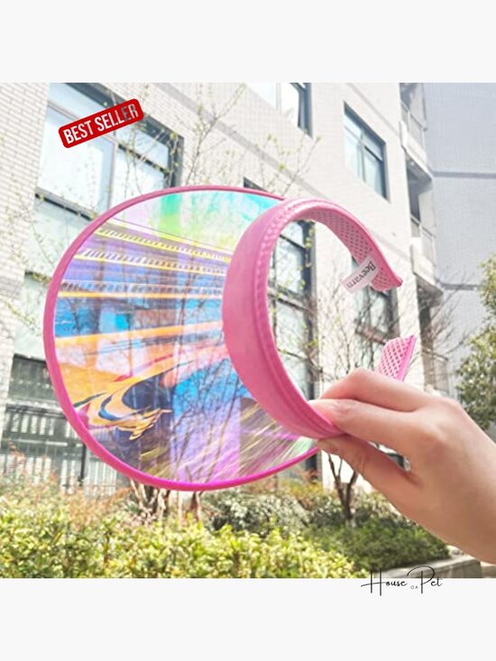 2 Pack Clip-on Sun Visor Hats Iridescent Clear Sport Outdoor Cap Adjustable main image 6